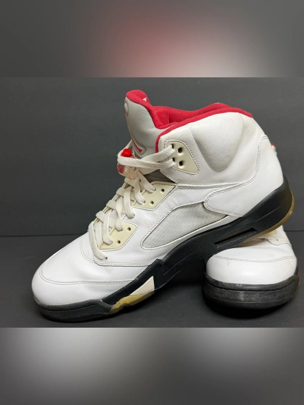 Nike Air Jordan 5 Retro 'Fire Red’ Men's Size 13 Leather Sneakers 136027-100